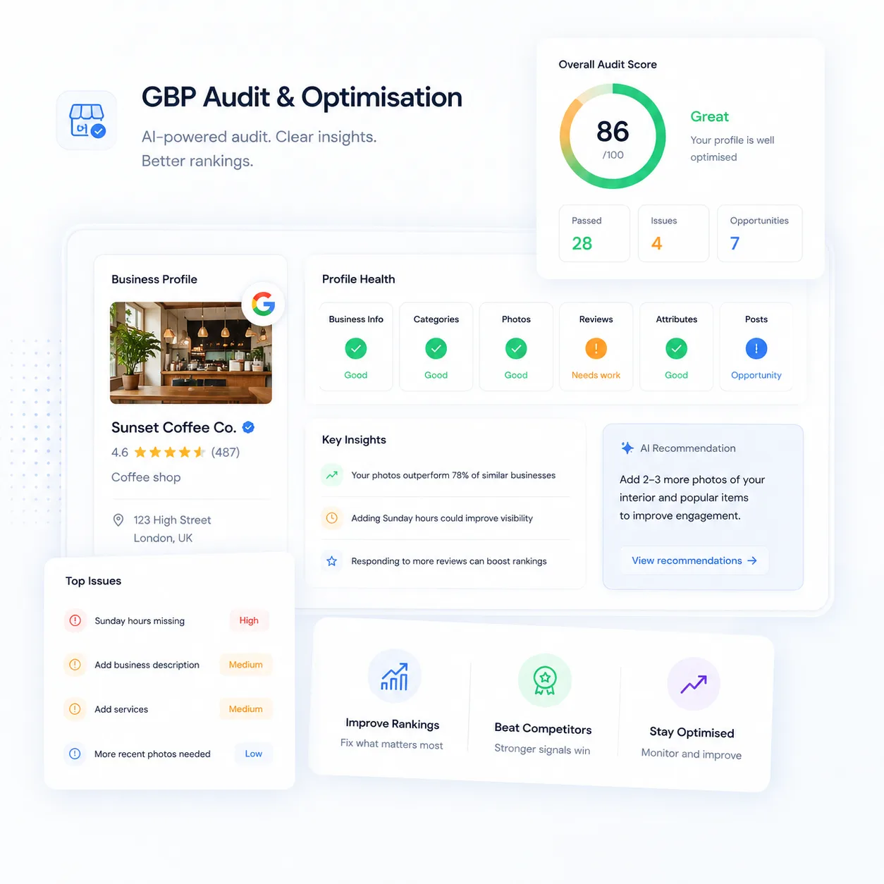 GBP Audit & Optimisation feature screenshot